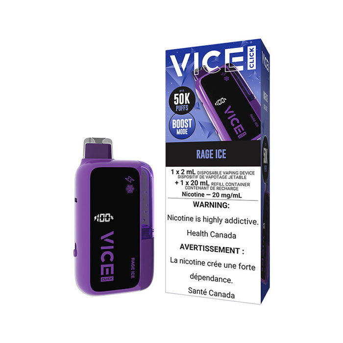 VICE CLICK 50K Disposable Vape Rage Ice / 20MG Disposables VICE CLICK 50K Disposable Vape | Downtown Smokes N Vapes