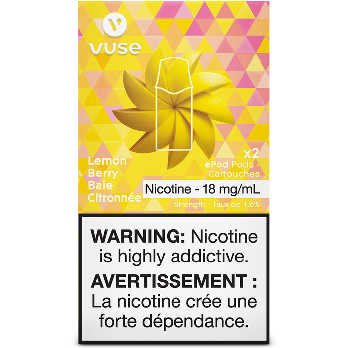 VUSE PODS (Balanced Bold + & Mellow) Lemon Berry / 18MG (Balanced) Closed Pods VUSE PODS (Balanced Bold + & Mellow)
