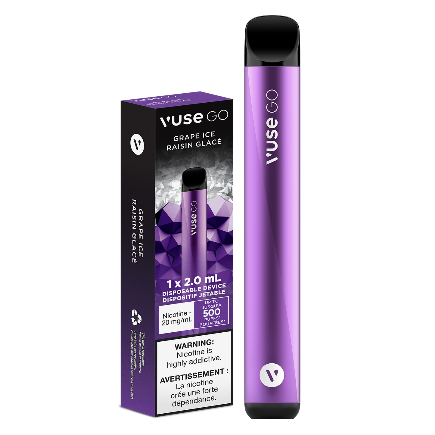 Vuse Go Disposable Grape Ice 20mg - Downtown Smokes N Vapes