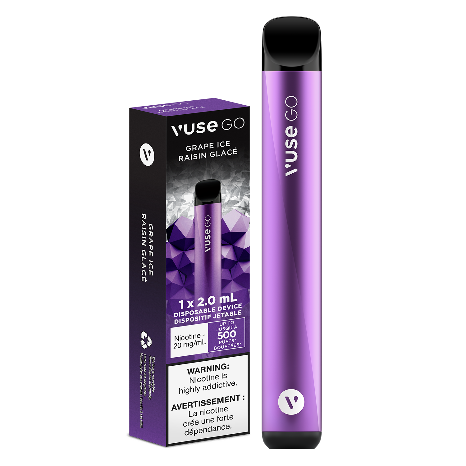 Vuse Go Disposable Grape Ice 20mg - Downtown Smokes N Vapes