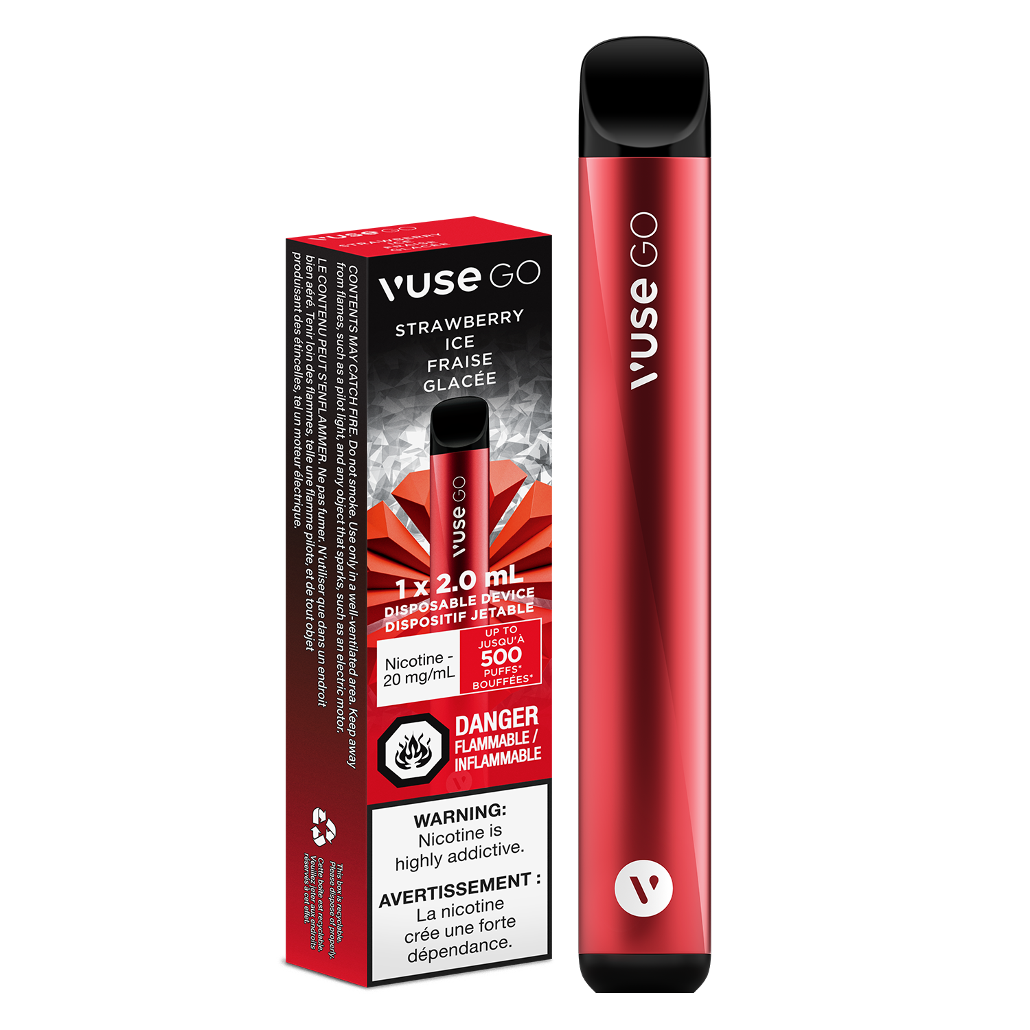 Vuse Go Disposable Strawberry Ice 20mg - Downtown Smokes N Vapes